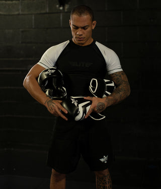 Standard White Long Sleeve Training Rash Guard for Mens