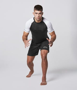Standard White Short Sleeve Training Rash Guard for Mens