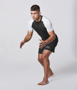 Standard White Short Sleeve Training Rash Guard for Mens