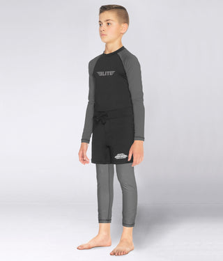 Kids' Standard Gray Long Sleeve NO-GI Rash Guard