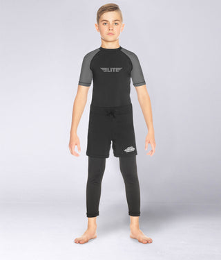 Standard Gray Short Sleeve Training Rash Guard for Kids
