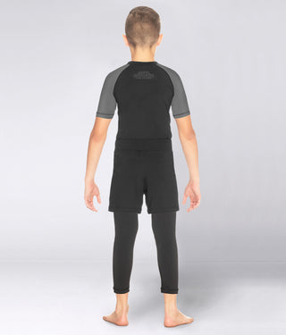 Kids' Standard Gray Short Sleeve NO-GI Rash Guard