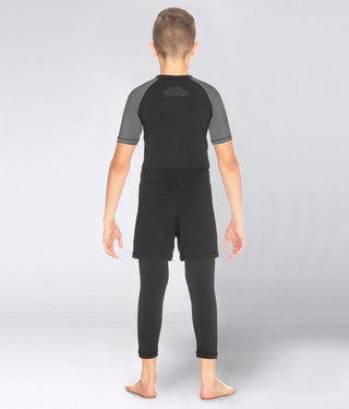 Standard Gray Short Sleeve Training Rash Guard for Kids