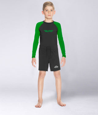 Standard Green Long Sleeve Training Rash Guard for Men for Kids