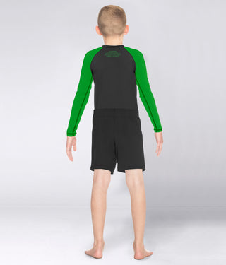 Kids' Standard Green Long Sleeve NO-GI Rash Guard