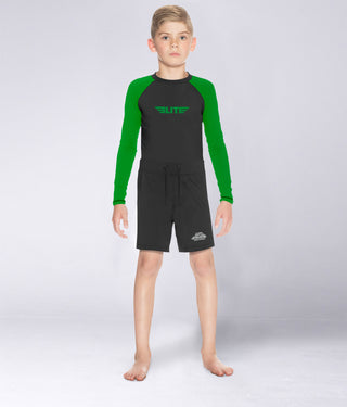 Kids' Standard Green Long Sleeve NO-GI Rash Guard