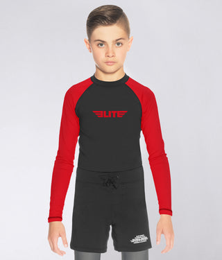 Kids' Standard Red Long Sleeve NO-GI Rash Guard