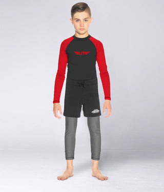 Kids' Standard Red Long Sleeve NO-GI Rash Guard
