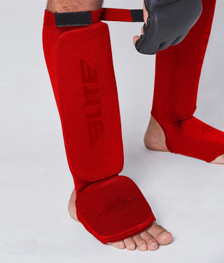 Adults' Standard Red Karate Shin Guards
