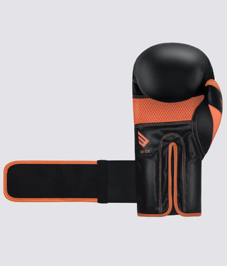 Elite Sports Standard Series Comfortable & Secure Black/Orange Adult Boxing Gloves