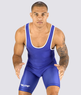 Elite Sports Standard Series Antibacterial Blue Wrestling Singlets 
