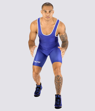 Elite Sports Standard Series Flatlock Seams Blue Wrestling Singlets 