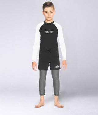 Kids' Standard White Long Sleeve NO-GI Rash Guard