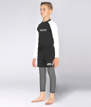 Standard White Long Sleeve Training Rash Guard  for Kids