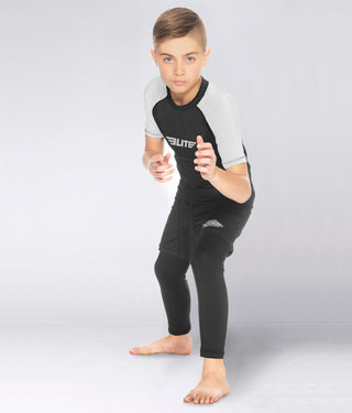 Kids' Standard White Short Sleeve NO-GI Rash Guard
