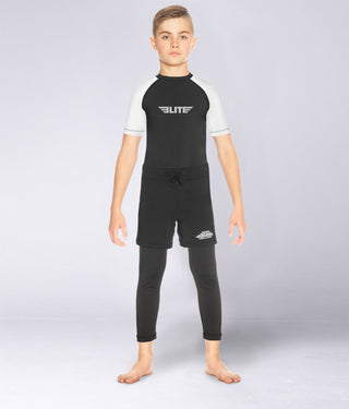 Kids' Standard White Short Sleeve NO-GI Rash Guard