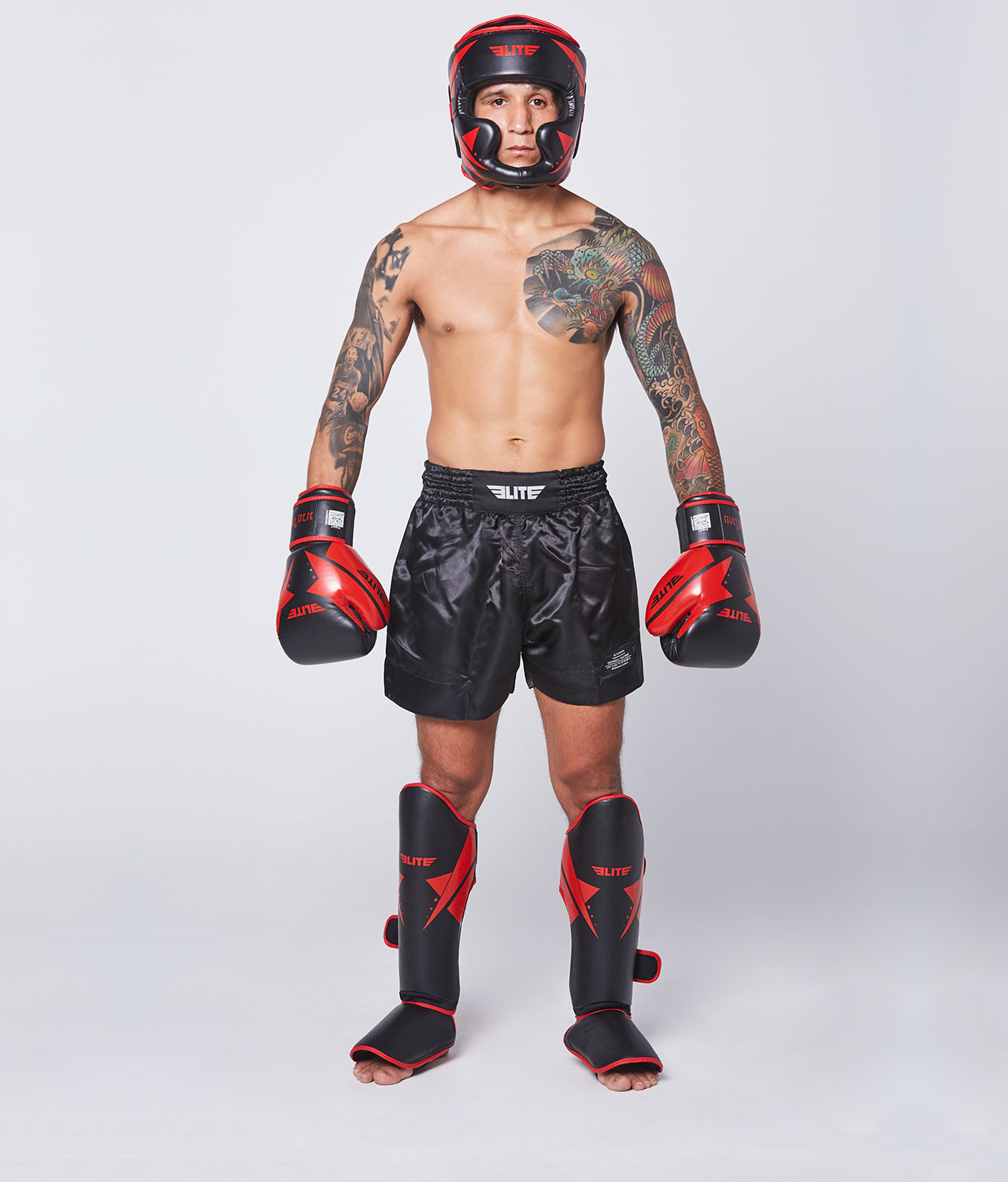 Elite Sports Series Black/Red Muay Thai Gloves