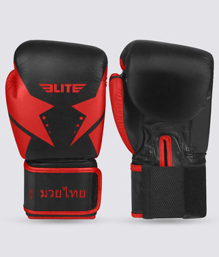 Adults' Star Black/Red Muay Thai Gloves