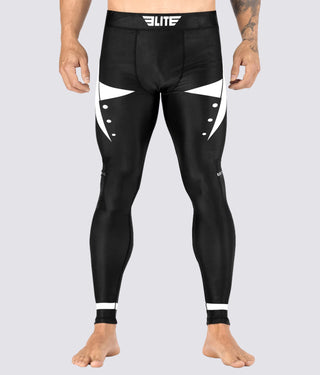 Elite Sports Star Series Lightweight Black/White Advance Compression Taekwondo Spat Pants