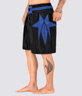 Elite Sports Star Series Sublimation Flatlock Seams Black/Blue Boxing Shorts