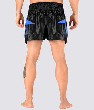 Elite Sports Star Series Sublimation Adjustable Waist Black/Blue Muay Thai Shorts