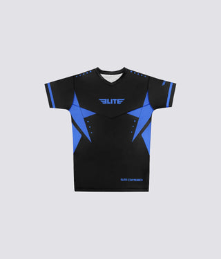 Men's Star Blue Short Sleeve Judo Rash Guard