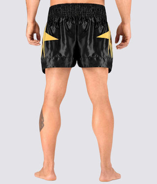 Elite Sports Star Series Sublimation Adjustable Waist Black/Gold Muay Thai Shorts