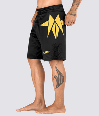 Mens' Star Black/Gold Wrestling Shorts