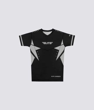 Star Gray Short Sleeve Training Rash Guard for Men