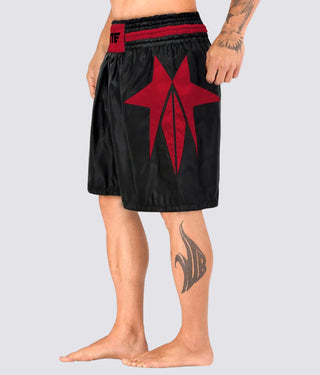 Elite Sports Star Series Sublimation Flatlock Seams Black/Red Boxing Shorts