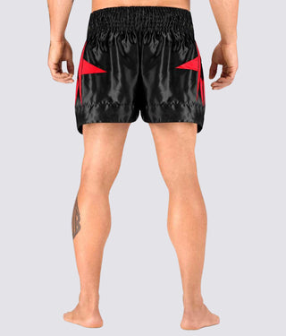Elite Sports Star Series Sublimation Adjustable Waist Black/Red Muay Thai Shorts