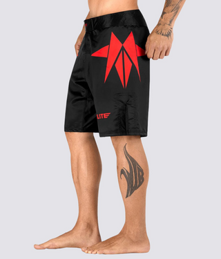 Mens' Star Black/Red Wrestling Shorts