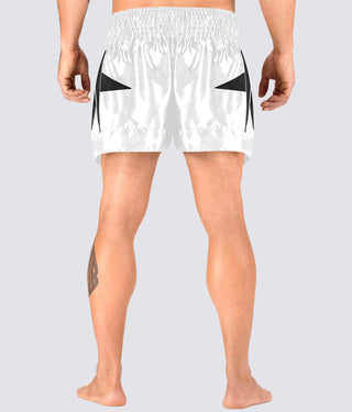 Elite Sports Star Series Sublimation Adjustable Waist White/Black Muay Thai Shorts