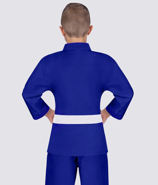Elite Sports WKF Approved Light Preshrunk Blue Kids Karate Gi
