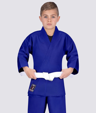 Elite Sports Antibacterial Ultra Light Preshrunk Blue Kids Karate Gi