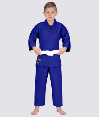 Elite Sports Side-Slit Design Ultra Light Preshrunk Blue Kids Karate Gi
