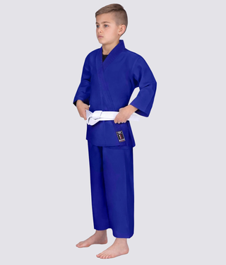 Elite Sports Stiffer Collar Ultra Light Preshrunk Blue Kids Karate Gi