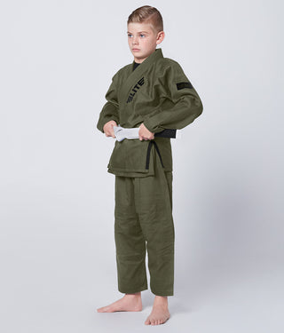 Core Green Brazilian Jiu Jitsu BJJ Gi Unifrom for Kids