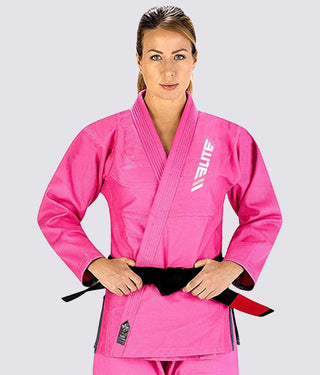 Elite Sports Antibacterial Ultra Light Preshrunk Pink Adult Brazilian Jiu Jitsu BJJ Gi With Free White Belt