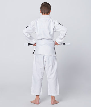 Core White Brazilian Jiu Jitsu BJJ Gi Unifrom for Kids