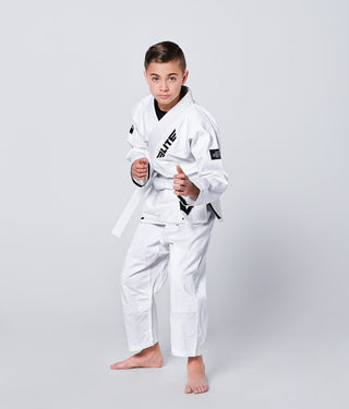 Core White Brazilian Jiu Jitsu BJJ Gi Unifrom for Kids