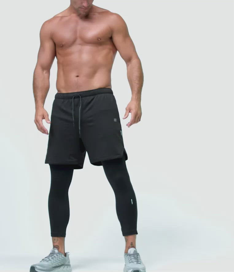 Mens 2 in 1 Lining Workout Shorts