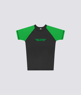 Kids' Standard Green Short Sleeve NO-GI Rash Guard