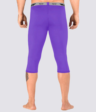 Men's Three Quarter Purple Compression Muay Thai Spat Pants