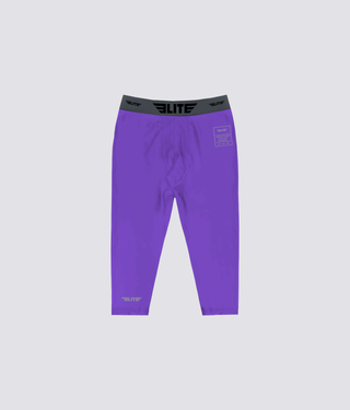 Men's Three Quarter Purple Compression Training Spat Pants