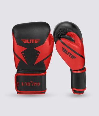 Adults' Star Black/Red Muay Thai Gloves