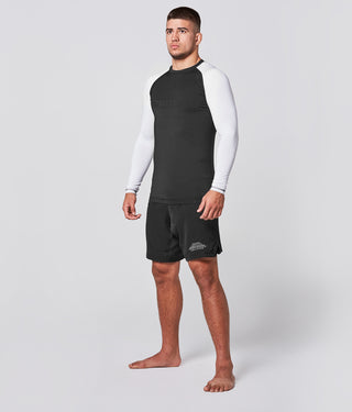 Standard White Long Sleeve Training Rash Guard for Mens