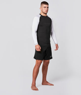Standard White Long Sleeve Training Rash Guard for Mens
