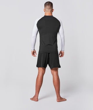 Standard White Long Sleeve Training Rash Guard for Mens