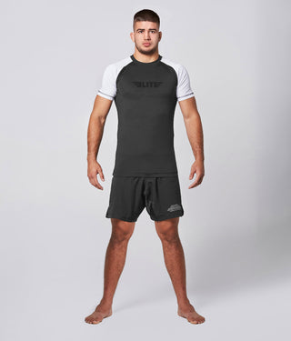 Standard White Short Sleeve Training Rash Guard for Mens